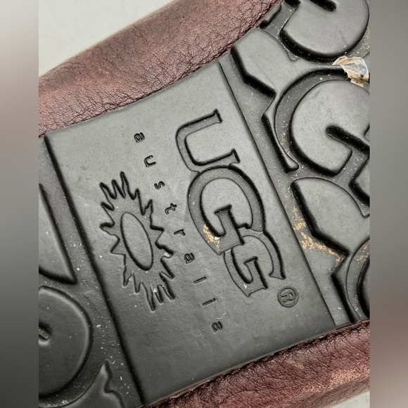 🐻 UGG Ascot Leather Slippers Men’s Size 10 – Chestnut Brown - Picture 7 of 9